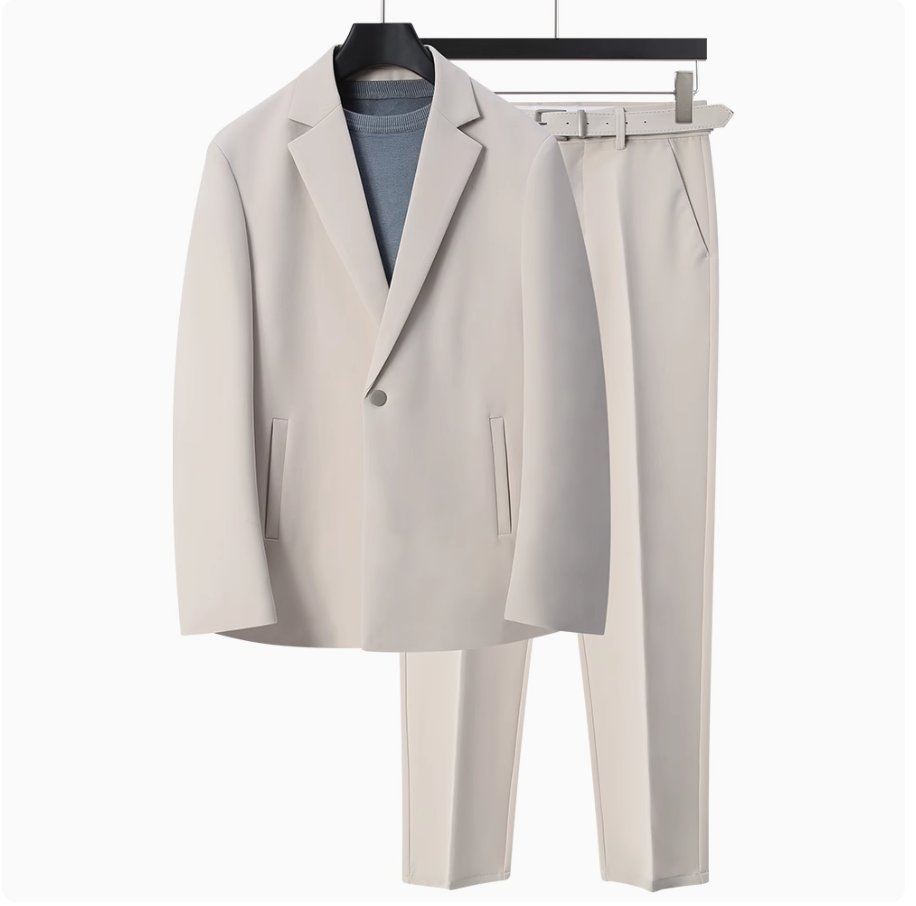 Dekase 春秋休闲西服外套男2025新款垂坠感轻熟风男士西装套装